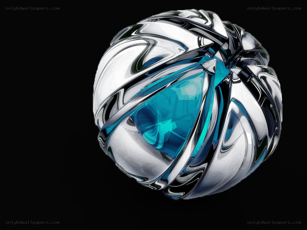 Sleek metallic sphere with blue core