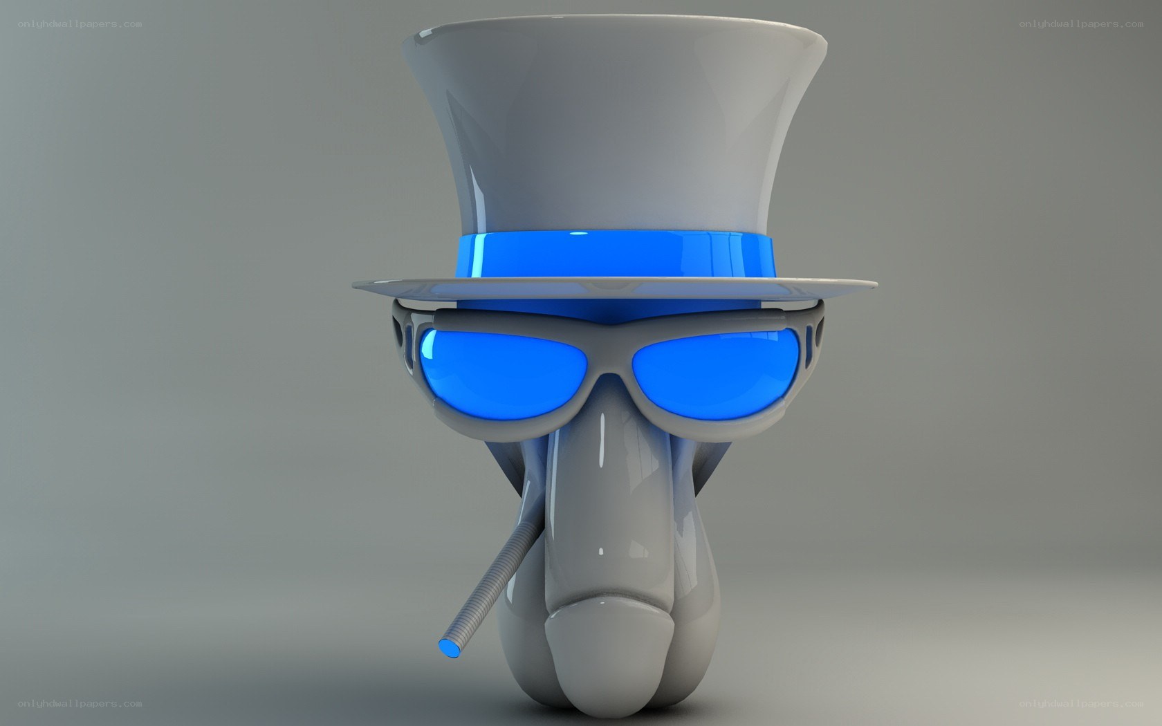 sleek robot with top hat