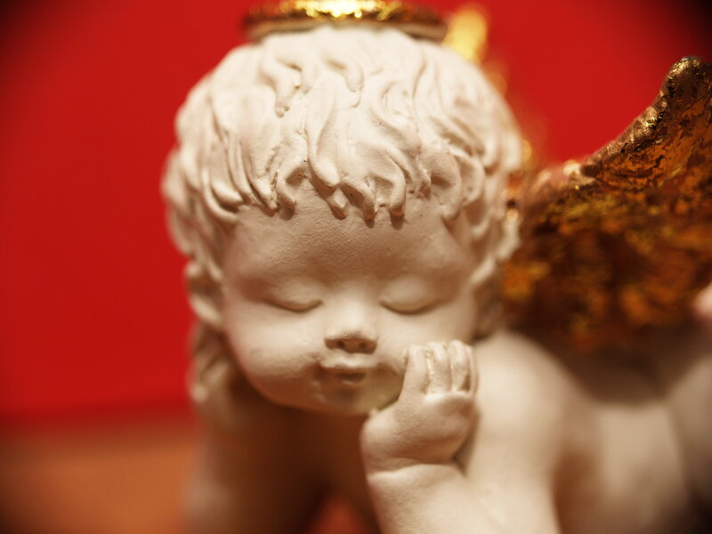 Sleeping Angel Figurine — White, Serene, Photograph