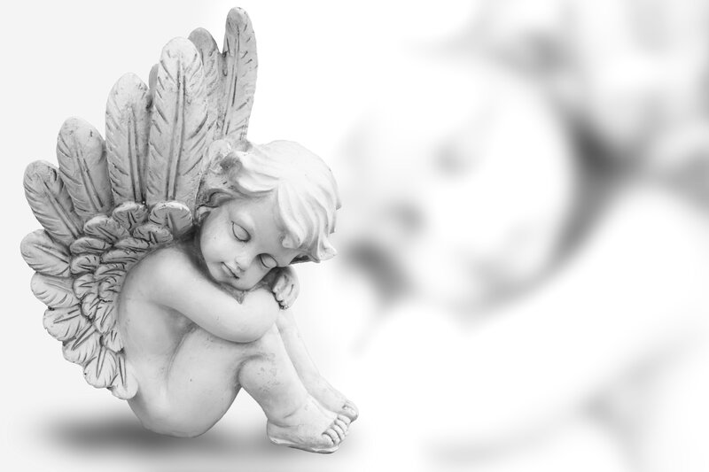 Sleeping Angel Statue — White