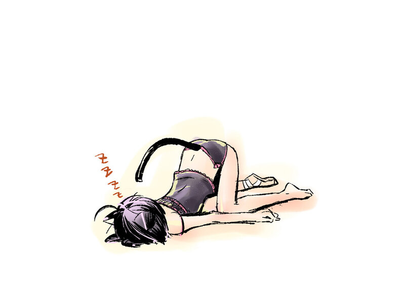sleeping anime girl
