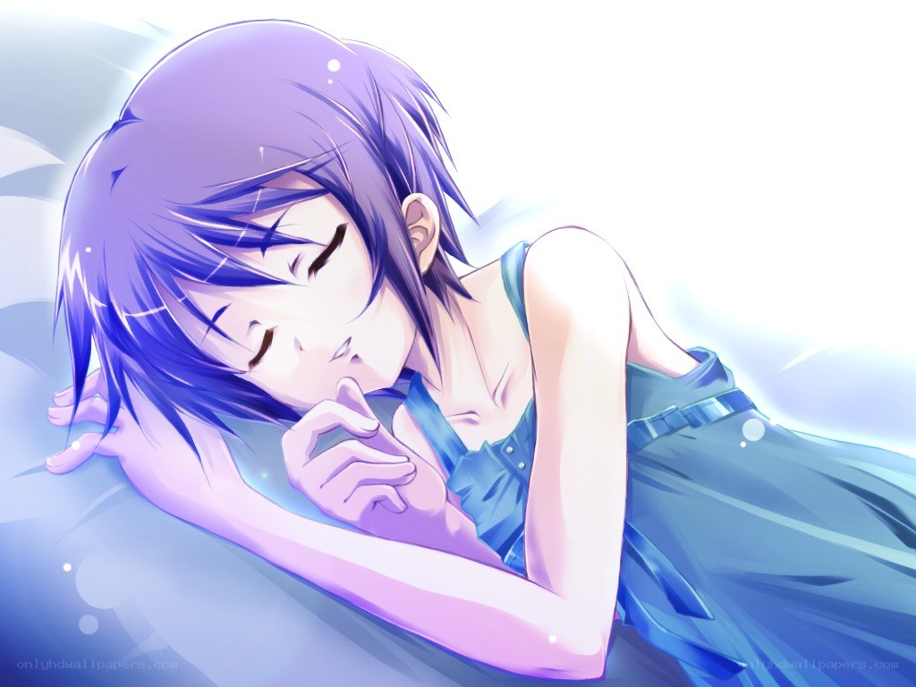 sleeping anime girl