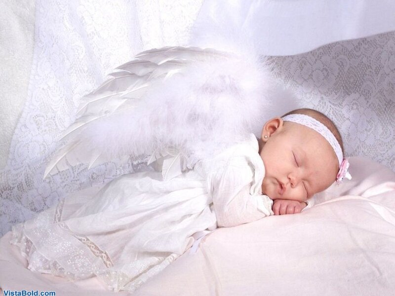Sleeping Baby Angel — White, Serene, Photograph, Wings