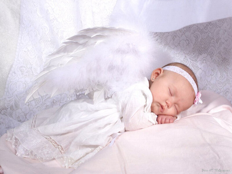 Sleeping Baby Angel — White, Serene