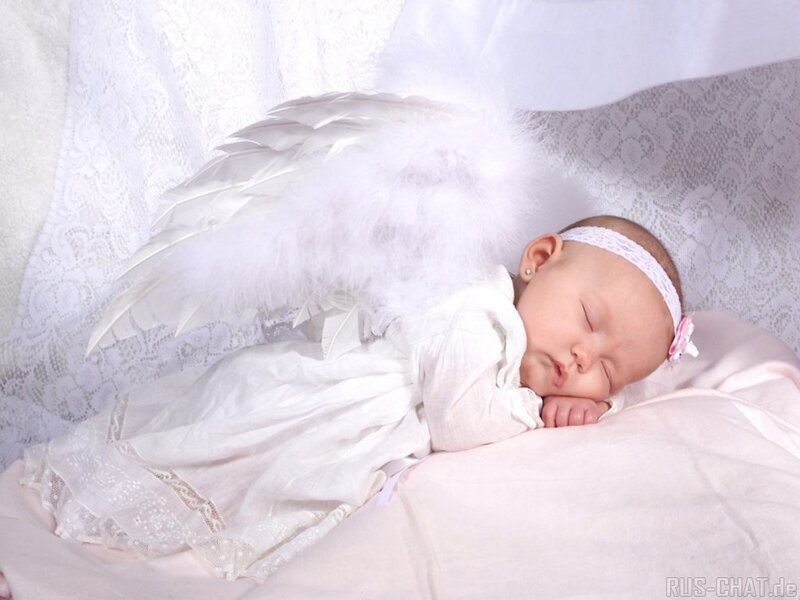 Sleeping Baby Angel — White