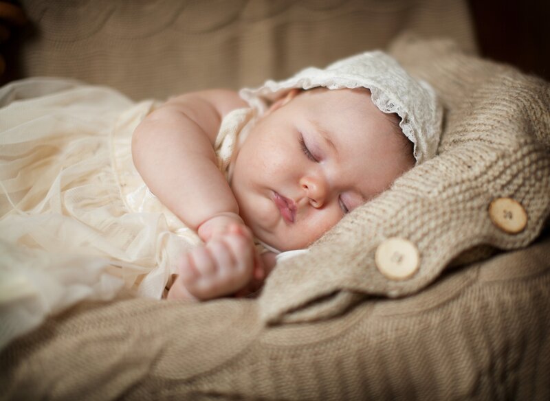 Sleeping Baby Girl — Beige
