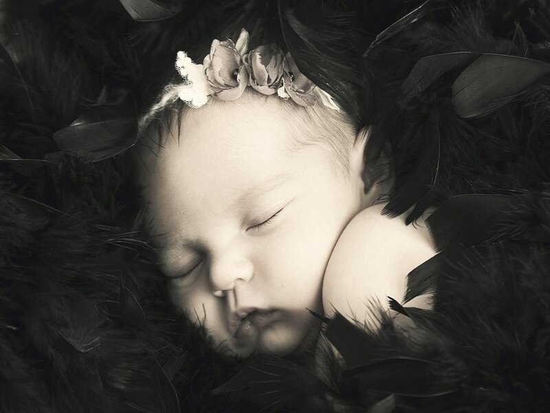 Sleeping Baby Girl — Black