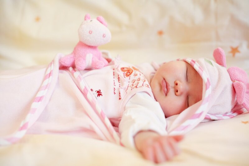 Sleeping Baby Girl — Pink, Serene, Photograph