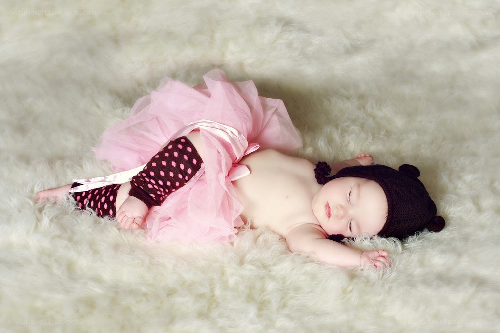 Sleeping baby in pink tutu