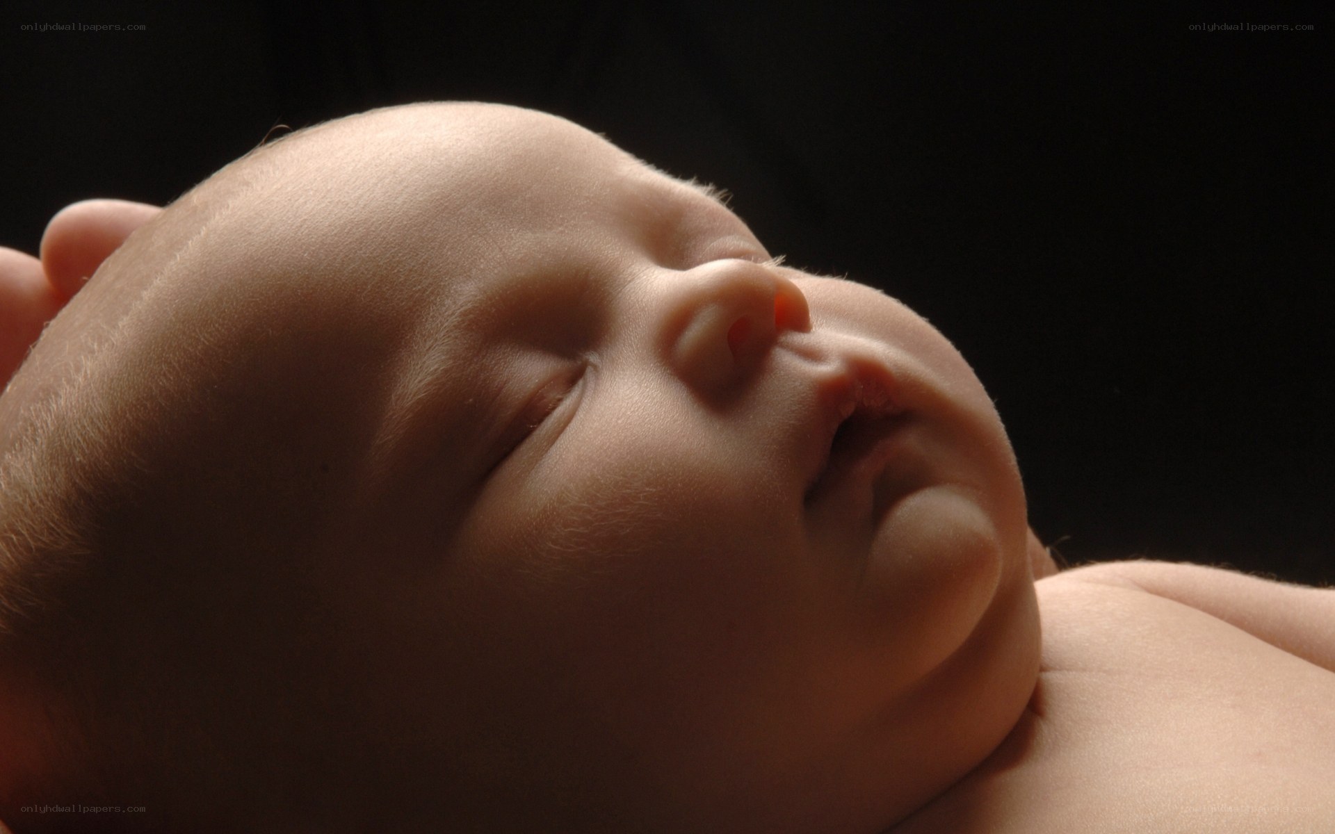 sleeping baby in soft light