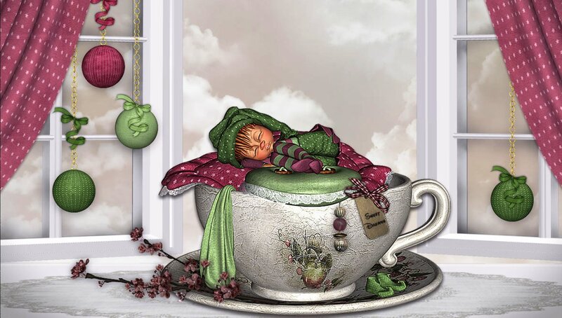 Sleeping Baby in Teacup