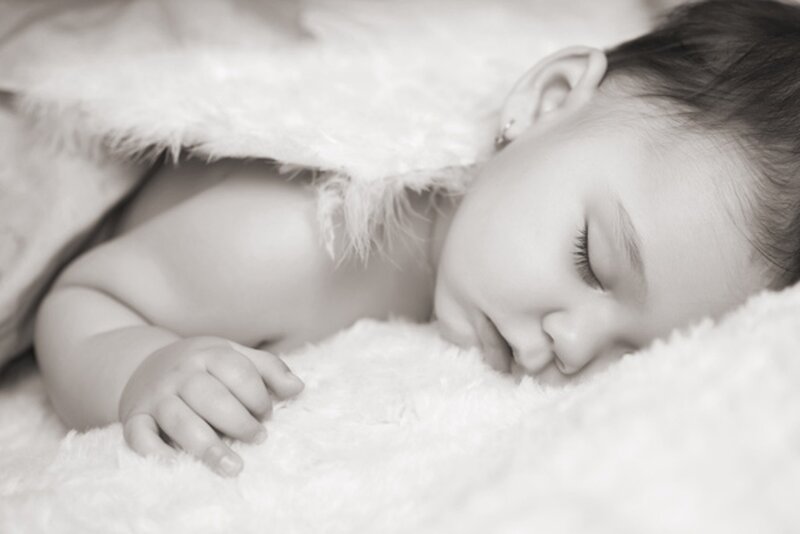 Sleeping Baby on Blanket — Black