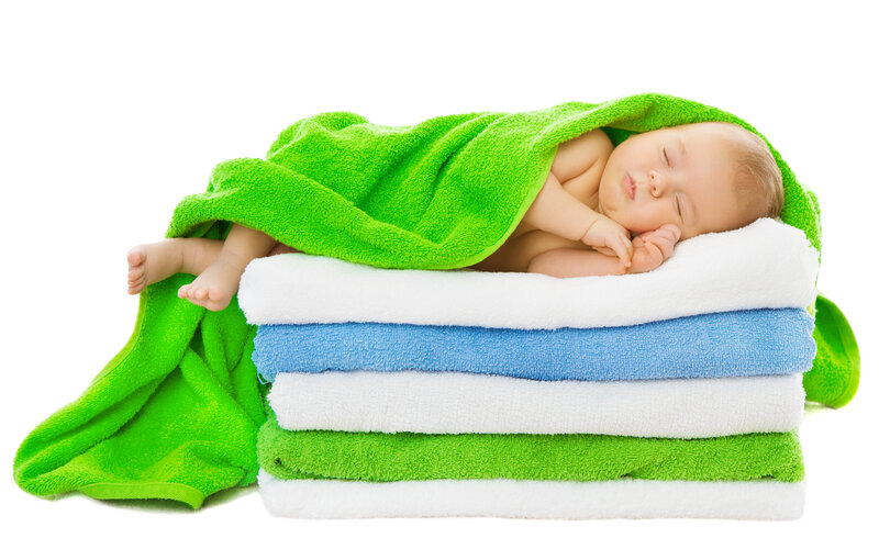Sleeping Baby on Towels