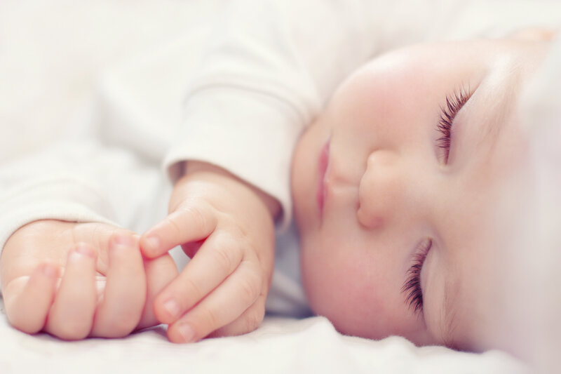 Sleeping Baby — White, Peaceful, Photograph