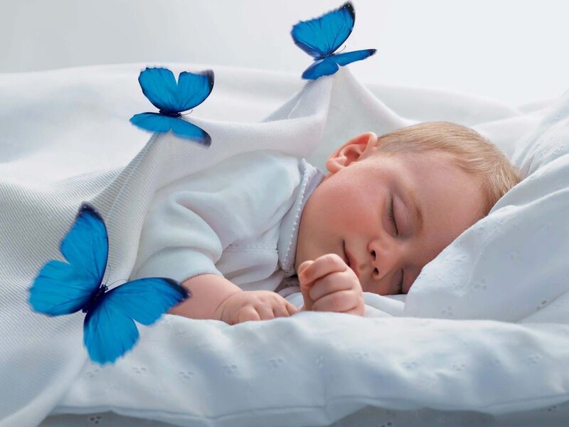 Sleeping Baby with Butterflies
