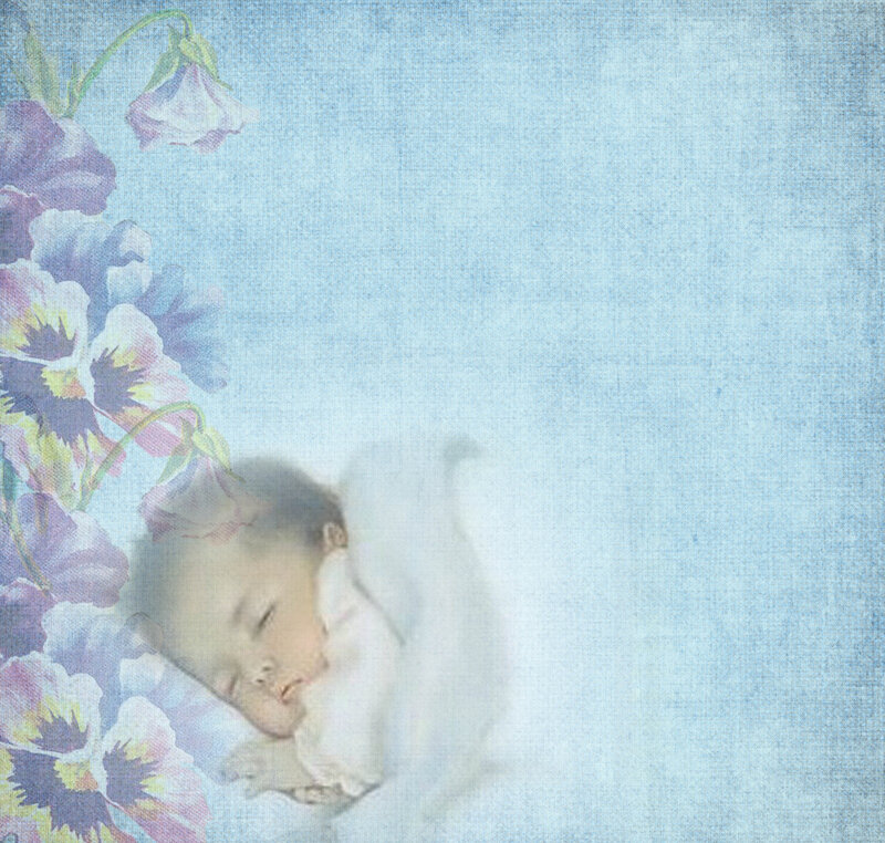 Sleeping Baby with Flowers