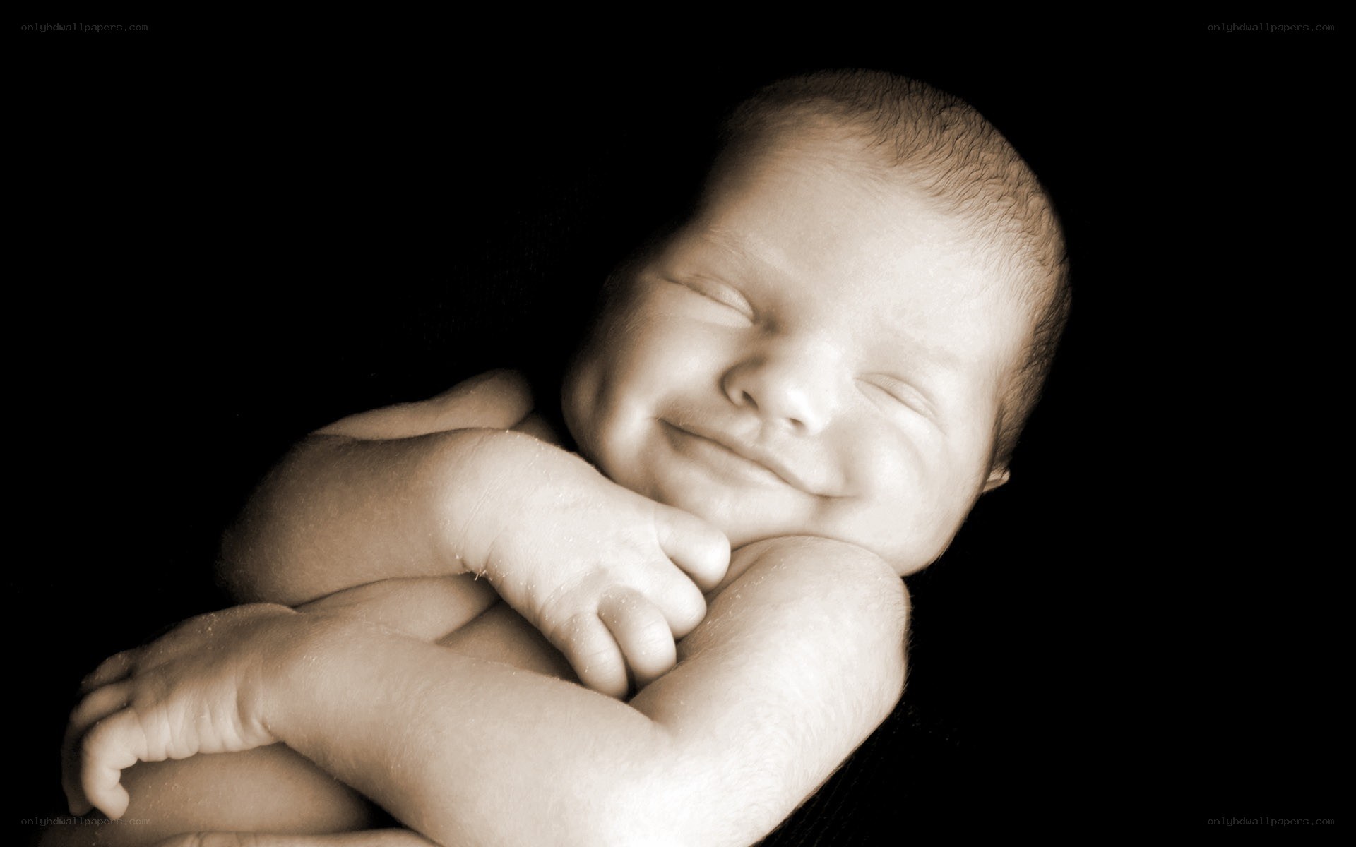 sleeping baby with smile