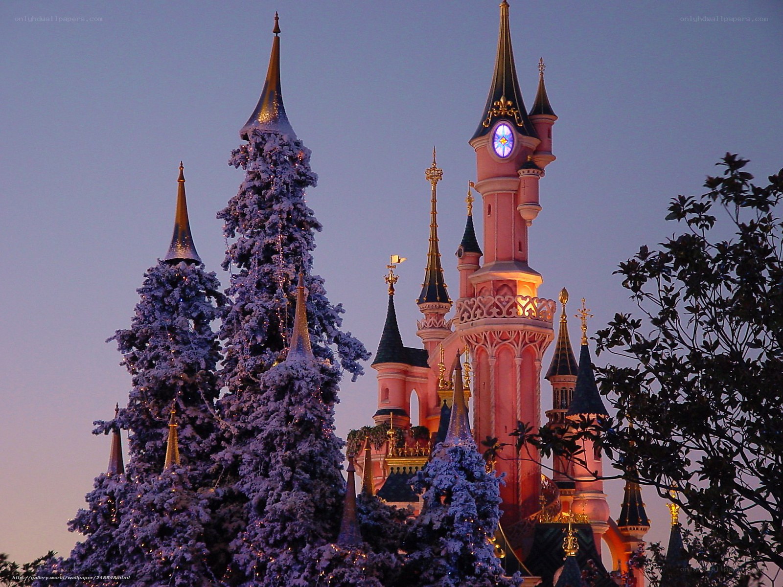Sleeping Beauty Castle at dusk