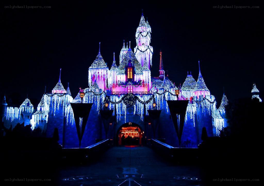 Sleeping Beauty Castle at night