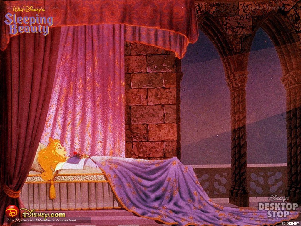 Sleeping Beauty in her bed