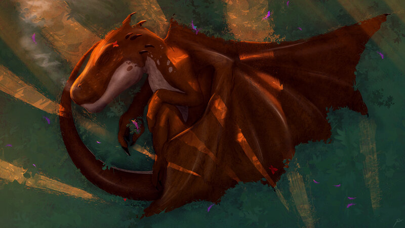 Sleeping Brown Dragon