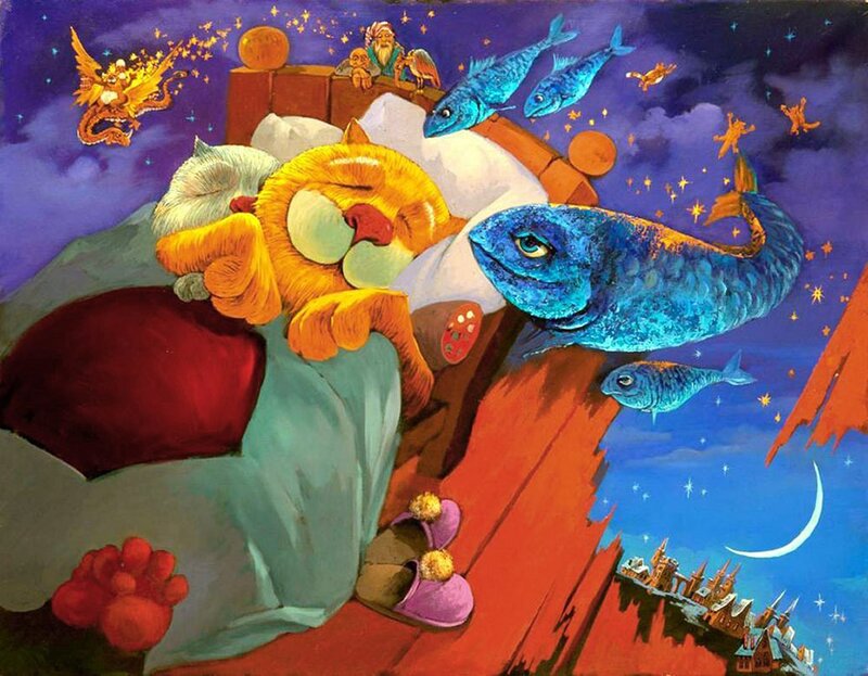 Sleeping Cat in Dream