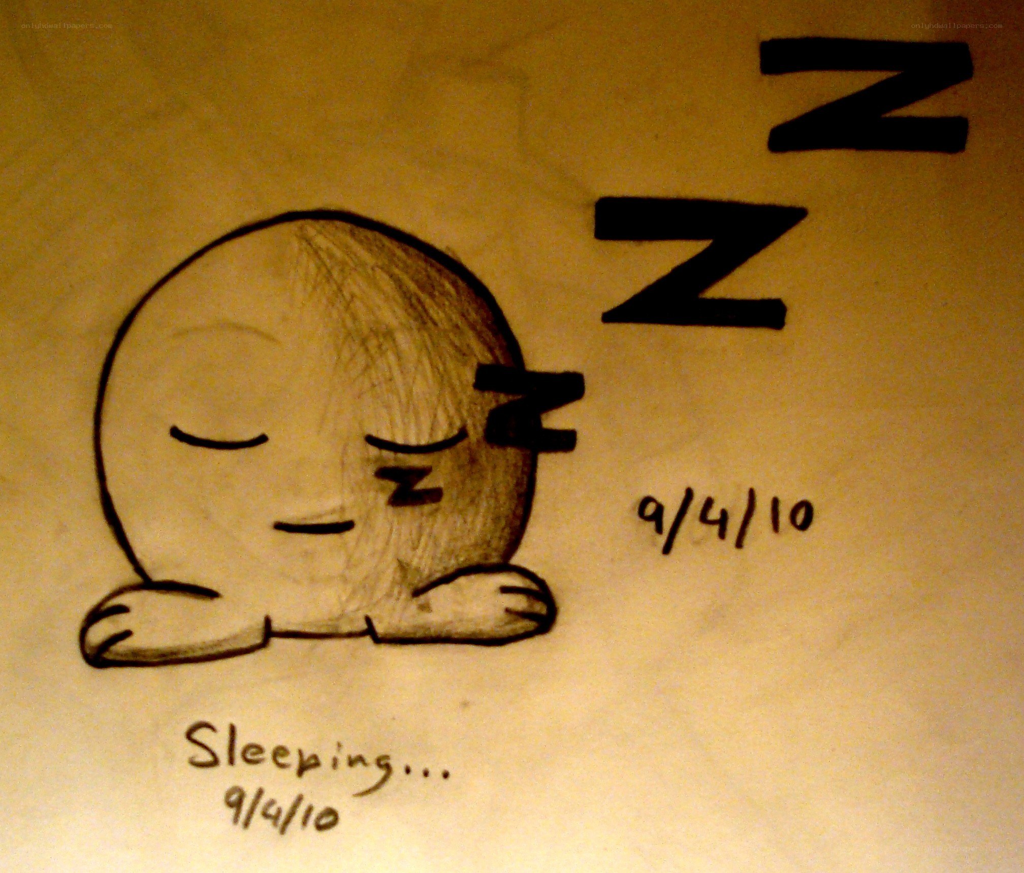 Sleeping character drawing