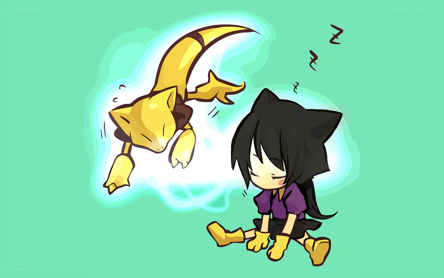 sleeping character with dream