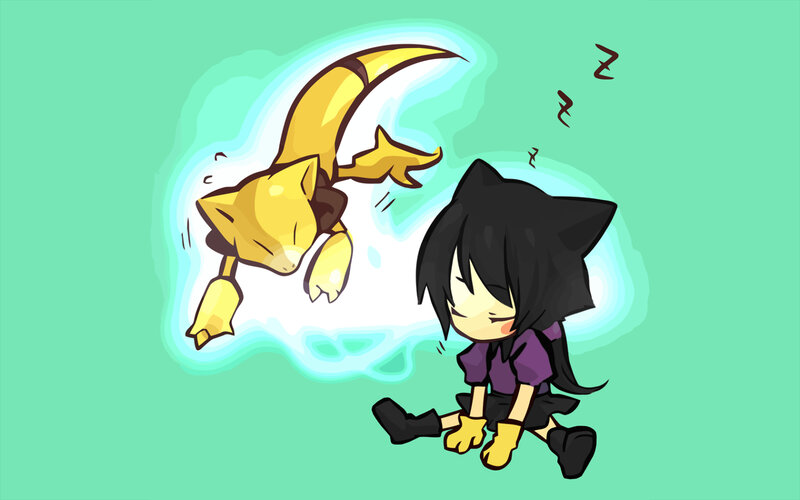 Sleeping character with dream
