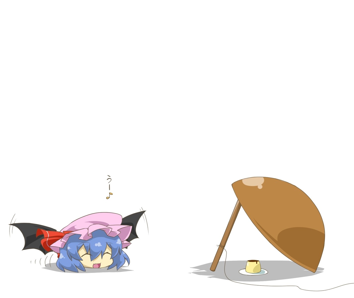 sleeping character with pudding