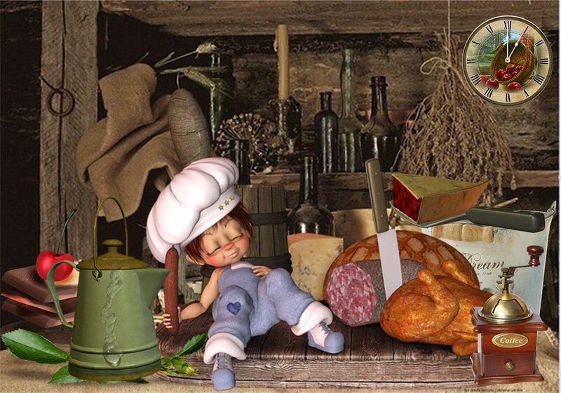 Sleeping Child in Kitchen