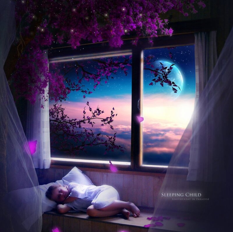 Sleeping Child on Windowsill