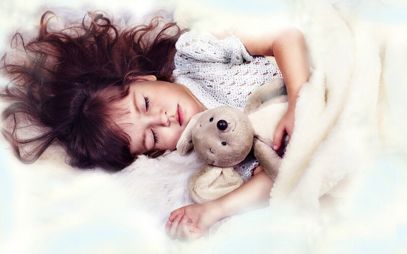 Sleeping Child with Teddy Bear