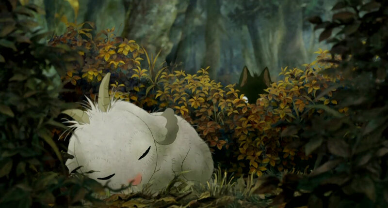 sleeping creature in forest