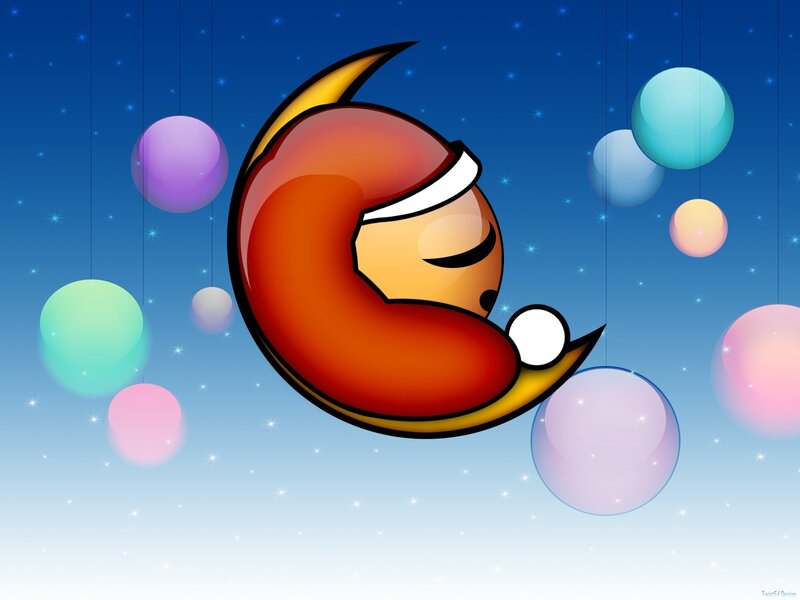 sleeping crescent moon character