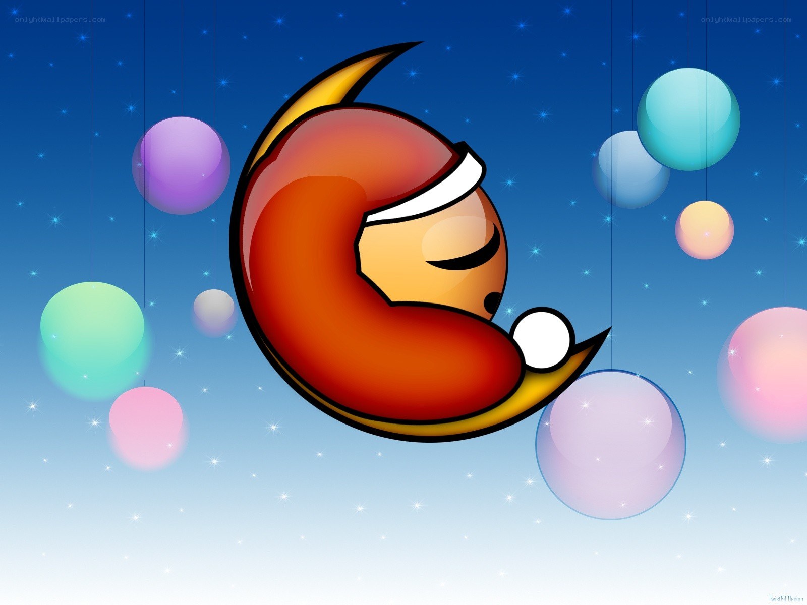 sleeping crescent moon character