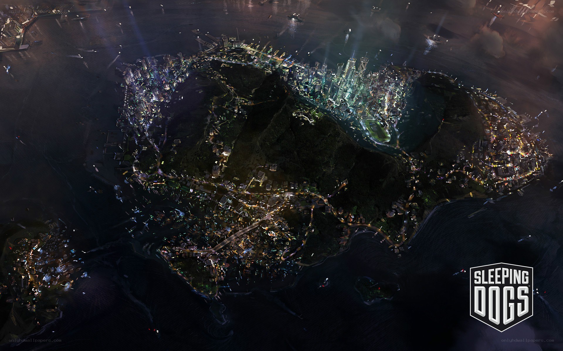 Sleeping Dogs cityscape at night