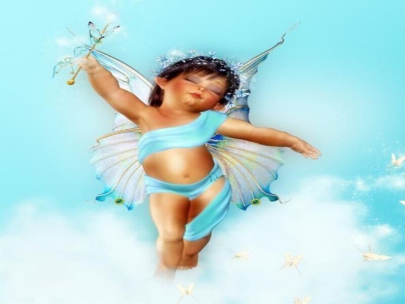 Sleeping Fairy Child — Blue