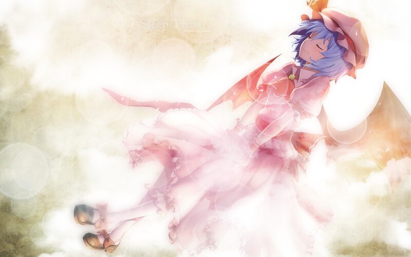 Sleeping fairy in pink dress