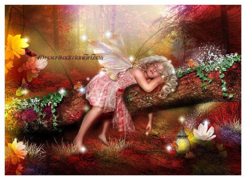 Sleeping Fairy on Log