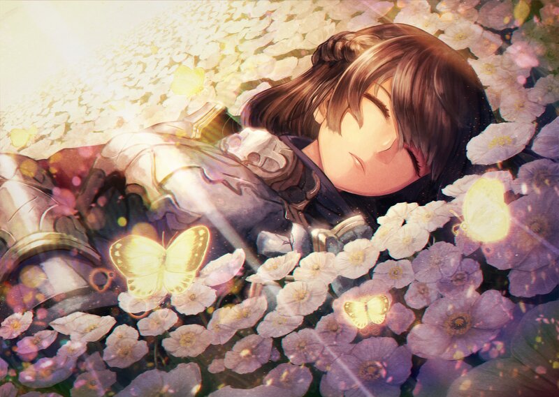 Sleeping Girl in Flowers