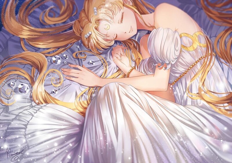 Sleeping Girl in White Dress
