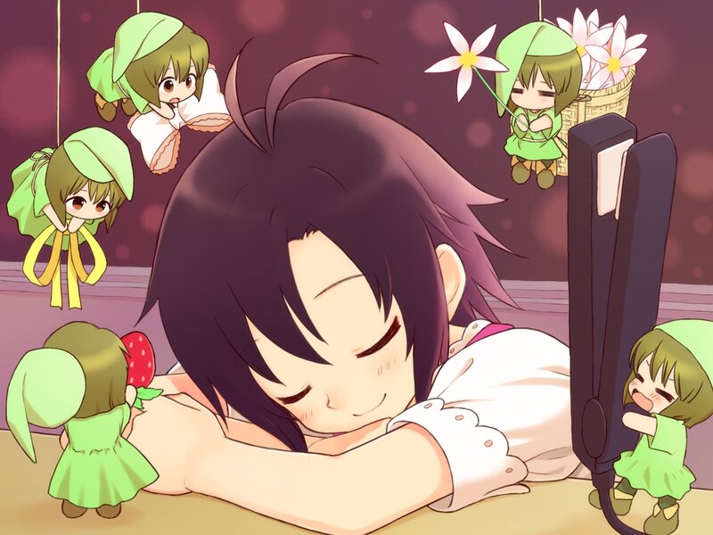 Sleeping Girl with Dolls
