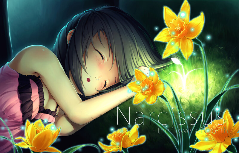 Sleeping Girl with Flowers — Yellow