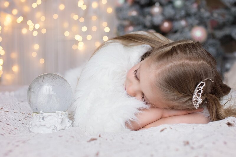 Sleeping Girl with Snow Globe