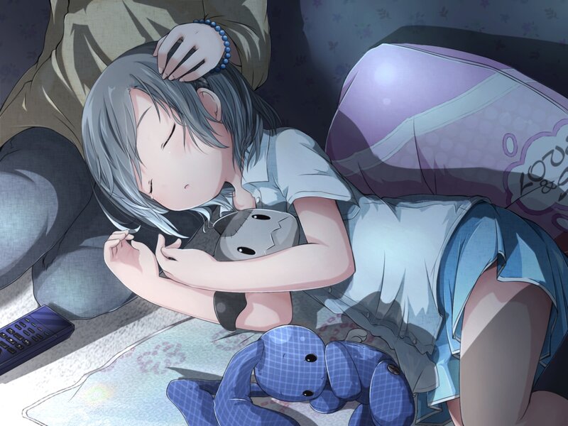 Sleeping Girl with Stuffed Animal