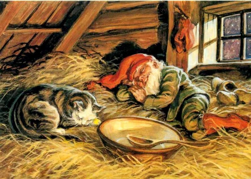 Sleeping Gnome and Cat