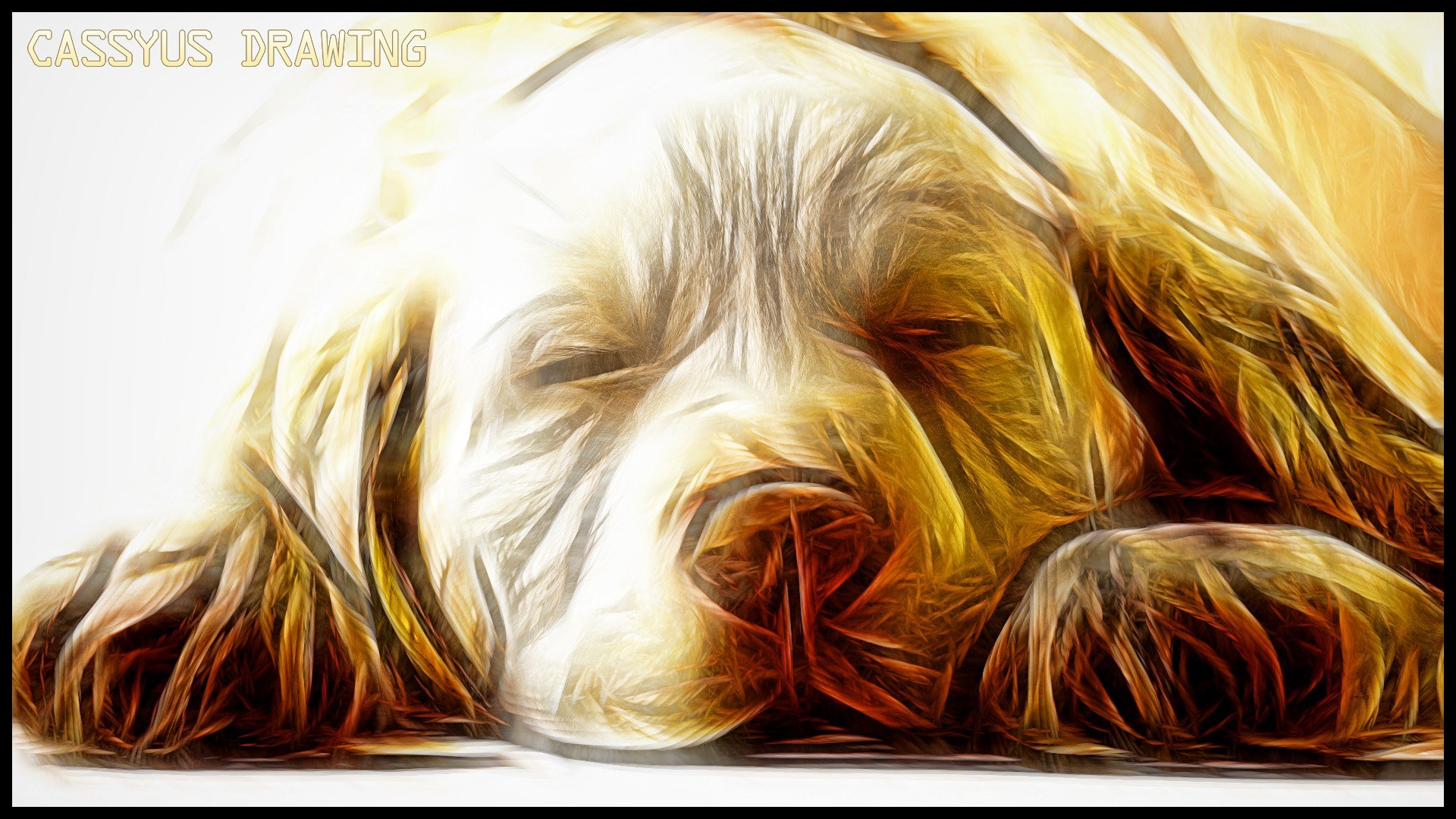 sleeping golden dog