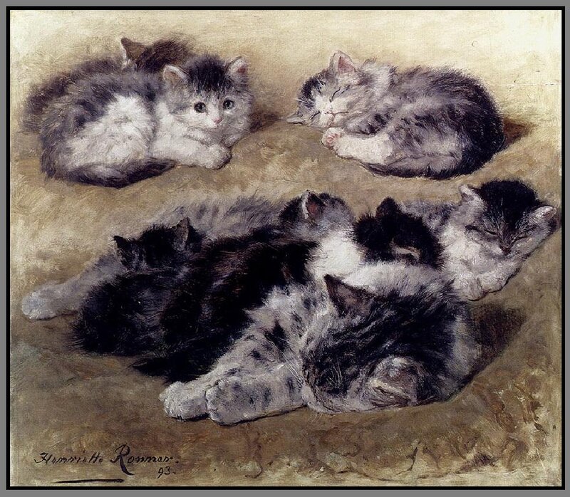 Sleeping Kittens — Gray