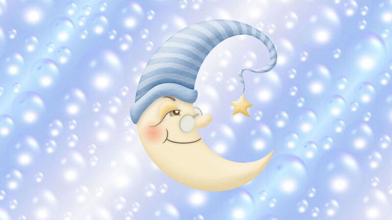 Sleeping Moon Character — Blue
